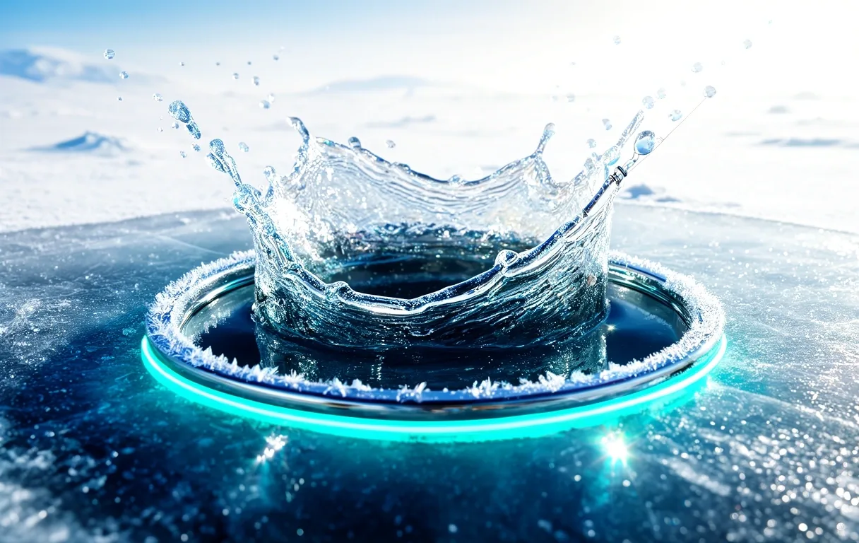 Icy water splash